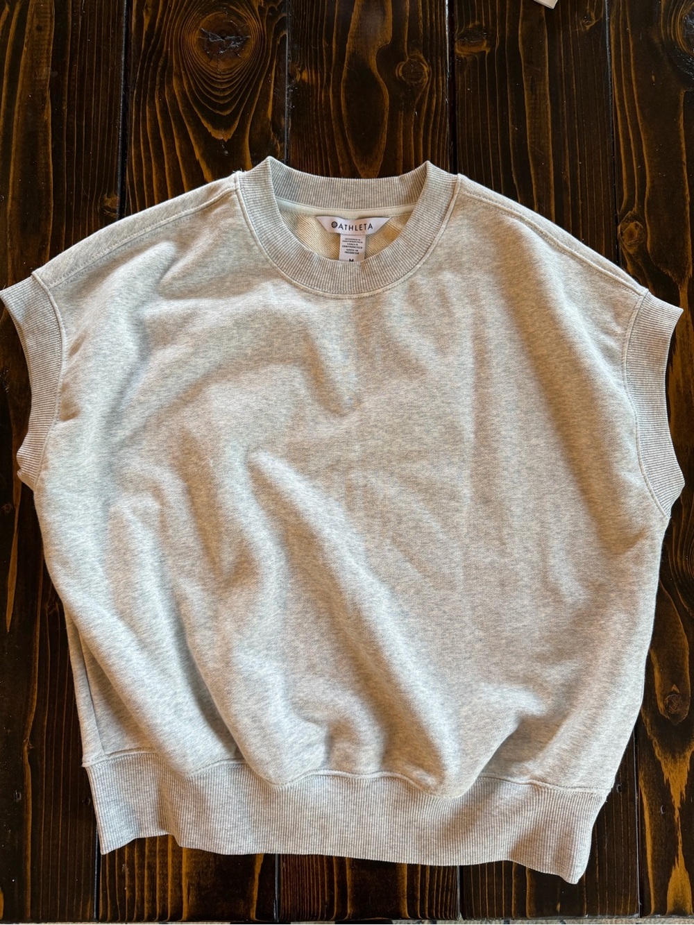 Athleta Heavyweight Terry Dolman Tee - Light Heather Gray